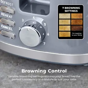 Tower Solitaire Grey 2 Slice Toaster